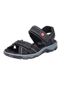 Rieker Damen Sandale, Gr. 38, schwarz, Lederimitat, sportlich, Schuhe, Sommerschuh, Outdoorschuh, Keilabsatz, in Trekking-Optik