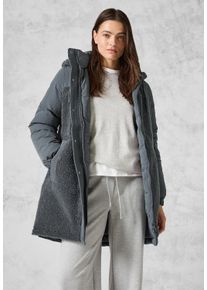 Cecil Damen Winterjacke, grau, casual, Gr. XS, unifarben, Stoff, Obermaterial: 100% Nylon; Teddy-Elemente: 100% Polyester; Futter: 100% Polyester,