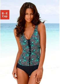 Lascana Damen Badeanzug "Flori", schwarz, Gr. 38, Polyamid, Badeanzüge, mit modischer Raffung vorn, eingearbeitete Softcups, Unterbrustgummi