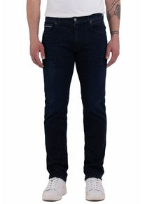 Replay Herren Straight-Jeans "GROVER", blau, casual, Gr. 30, Denim/Jeans, Obermaterial: 90% Baumwolle, 8% Polyester, 2% Elasthan, Jeans, in vielen
