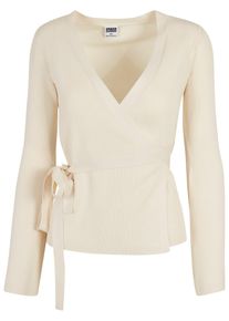 Urban Classics Damen Cardigan "Urban Classics Damen Ladies Rib Knit Wrapped Cardigan", beige, Gr. M, unifarben, 35% Polyacryl, 35% Viskose, 30%