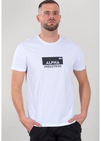 Herren T-Shirt "Alpha Industries Men - T-Shirts Box Logo T-Shirt", weiß, Gr. XL, Alpha Industries, Obermaterial: 100% Baumwolle, Shirts