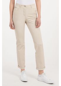 Recover Pants Damen Stoffhose "COLETTE", beige, Gr. 46, unifarben, 97% Baumwolle;3% Elasthan, Hosen, mit tonig bestickten Taschenblenden