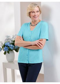 CLASSIC Damen Klassische Bluse, blau, Gr. 38, unifarben, 95% Polyester, 5% Elasthan, Blusen