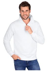 TRIGEMA Herren Sweatshirt "TRIGEMA Sweatshirt mit Reißverschluss", weiß, Basic, Gr. S, 70% Baumwolle, 30% Polyester, Sweatshirts