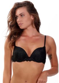 After Eden Damen Push-up-BH "ANNA", Gr. 80, schwarz, Obermaterial: 85% Polyamid, 15% Elasthan, unifarben, feminin, BHs, mit luxuriösen Spitzendetails