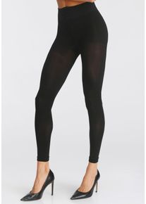 Lascana Damen Feinstrumpfleggings, Gr. 36, schwarz, Obermaterial: 85% Polyamid, 15% Elasthan, Strumpfhosen, mit Komfortbund