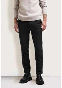 Street One MEN Herren Chinohose, schwarz, casual, Gr. 33, unifarben, Stoff, 70% Polyester, 25% Viskose, 5% Elasthan, Hosen, im elastischen Materialmix