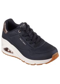 Skechers Damen Sneaker "UNO WEDGE-HI STEPS", Gr. 38, schwarz, Lederimitat, casual, Schuhe, Keilsneaker, Schnürschuh mit Air-Cooled Memory Foam