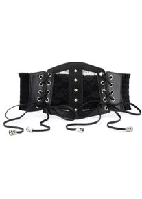 Damen Taillengürtel, schwarz, feminin,sexy, Gr. 100, LASCANA Belle Affaire, unifarben, Kunstfaser, Gürtel, Stretchgürtel mit Spitze in Corsagen Look,