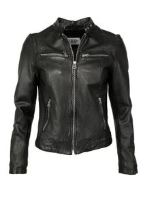 JCC Damen Lederjacke "8006", schwarz, Gr. M, Oberstoff: 100% Lammnappa-Leder / Futter. 65% Polyester, 35% Baumwolle / Ärmelfutter: 100% Polyester,