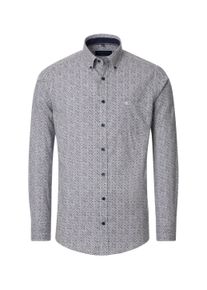 Casamoda Herren Langarmhemd "Casamoda Freizeithemd Print", blau, Gr. XL, bedruckt, 100% Baumwolle, Hemden