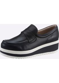 Heine Damen Slipper, Gr. 36, blau, Leder, Glattleder, modisch, Schuhe