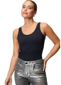Zero Damen Tanktop "Zero Baumwoll-Top mit Rundhalsausschnitt", lila, Basic, Gr. 44, clean, Jersey, Obermaterial: 95% Baumwolle, 5% Elastan.