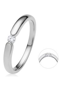 ONE ELEMENT Damen Diamantring "0.08 ct Diamant Brillant Spannfassung Ring aus 950 Platin", 56, Platin 950-Diamanten, silber, Platin 950, Diamanten,