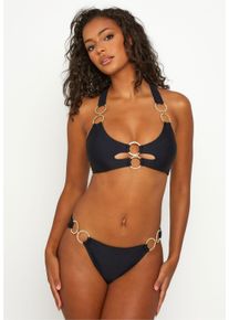 MODA MINX Damen Triangel-Bikini-Top "Euphoria", schwarz, modisch, Gr. XS, unifarben, 100% Polyester, Bikini-Oberteile, mit wunderschönen