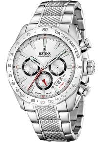 Festina Herren Chronograph "Timeless Chronograph", silber, Armbanduhren, Armbanduhr, Quarzuhr, Herrenuhr, Stoppfunktion, Edelstahlarmband