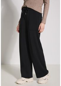Cecil Damen Culotte, schwarz, casual, Gr. XXL, unifarben, Stoff, 49% Polyester, 43% Modal, 8% Elasthan, Hosen, High Waist