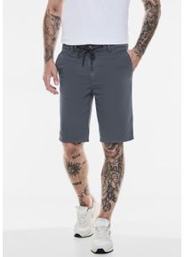 Street One MEN Herren Shorts, blau, casual, Gr. 32, unifarben, Web, 98% Baumwolle, 2% Elasthan, Hosen, mit Tunnelzugband