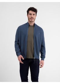 Lerros Herren Strickjacke "Lerros Strickjacke mit Stehkragen", blau, Gr. S, 100% Baumwolle, Strickjacken