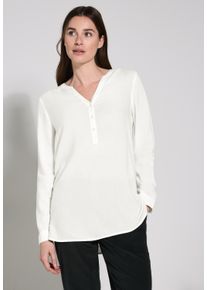 Cecil Damen Langarmbluse, weiß, casual, Gr. XL, unifarben, Stoff, 100% Viskose, Blusen, aus softer Viskose