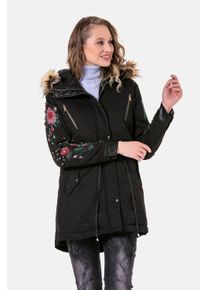 Cipo & Baxx CIPO & BAXX Damen Parka "Jacken", schwarz, casual, Gr. S, unifarben, 50% Polyurethan;50% Viskose, Jacken, mit Kunstleder und Nieten, WJ-136