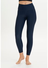 ENDURANCE ATHLECIA ATHLECIA Damen Trainingstights "Cadidell", blau, feminin, Gr. 40, unifarben, 80% Nylon, 20% Elasthan, Hosen, im glänzendem Look