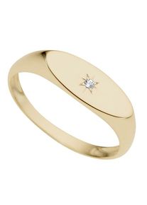 Firetti Damen Diamantring "Schmuck Geschenk Gold 333 Damenring Goldring Siegelring Diamant", 16, 0,01 ct P2 = erkennbare Einschlüsse, Gelbgold