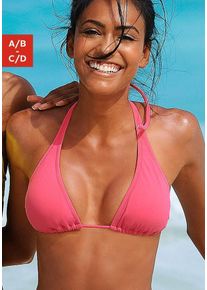 Buffalo Damen Triangel-Bikini-Top "Happy", rosa, Gr. 32, unifarben, Microfaser, Polyamid, Bikini-Oberteile, im schlichten Design