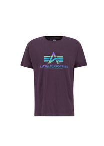 Herren T-Shirt "Alpha Industries Men - T-Shirts Basic T Rainbow Reflective", lila, Gr. XL, Alpha Industries, Obermaterial: 100% Baumwolle, Shirts