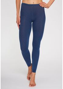 Lavana Damen Strickstrumpfleggings, Gr. 36, blau, Obermaterial: 70% Baumwolle, 28% Polyamid, 2% Elasthan, Strumpfhosen, Thermosan, fein gestrickt,