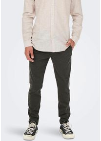 Only & Sons ONLY & SONS Herren Stoffhose, schwarz, klassisch, Gr. 28, Strukturmuster, unifarben, Web, Obermaterial: 64% Viskose, 31% Polyester, 5% Elasthan,