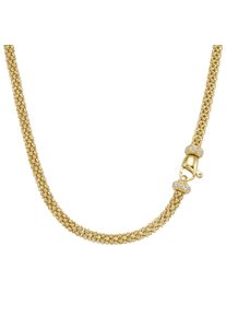 Smart Jewel Damen Collier "Himbeerkette mit Zirkonia Steinen, Silber 925", 45cm, Silber 925 (Sterlingsilber), gold, Silber 925 (Sterlingsilber),