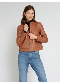 Maze Damen Lederjacke "4202166", braun, Gr. XL, Obermaterial: 100% Lammleder / Futter: 100% Polyester / Ärmelfutter: 100% Polyester, Jacken