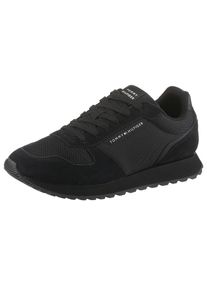 Tommy Hilfiger Herren Sneaker "NEW RUNNER EVA MIX FLAG", Gr. 45, schwarz, Textil, Lederimitat, Veloursleder, sportlich, Schuhe, Freizeitschuh,