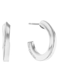 Calvin Klein Damen Paar Creolen "Schmuck Edelstahl Ohrschmuck Damenohrringe SCULPTURAL", Edelstahl, silber, Edelstahl, Ohrringe