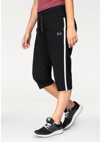 H.I.S. H.I.S Damen 3/4-Hose "Comfort Fit", schwarz, sportlich, Gr. 52, Sweatware, Obermaterial: 95% Baumwolle, 5% Elasthan, Hosen, in großen Größen