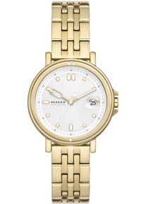 Skagen Damen Quarzuhr "SIGNATURE LILLE SPORT", gold, Armbanduhren, Armbanduhr, Damenuhr, Datum, Edelstahlarmband