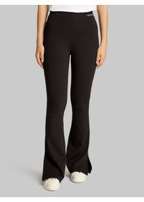 Damen Bootcuthose "MILANO LOGO ELASTIC LEGGINGS", schwarz, feminin, Gr. XL, Calvin Klein Jeans, unifarben, Jersey, Obermaterial: 66% Viskose, 30%