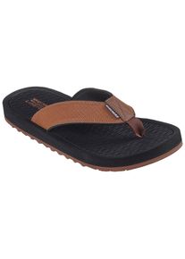 Skechers Herren Zehentrenner "TANTRIC-COPANO", Gr. 47,5, braun, Lederimitat, casual, Schuhe, Sommerschuh, Schlappen, Poolslides, Badeschuh, mit Luxe