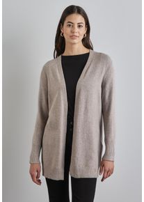 Street One Damen Cardigan, beige, casual, Gr. 36, unifarben, Web, 37% Baumwolle, 34% Polyacryl, 26% Polyester, 3% Elasthan, Strickjacken, im soften