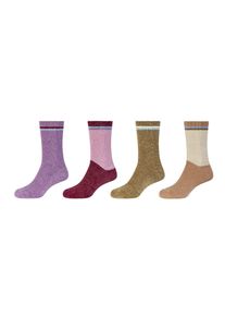 s.Oliver Damen Socken "Socken 4er Pack", Gr. 39, braun, 80% Polyester 18% Metallfaser 2% Elasthan, glänzend, Socken