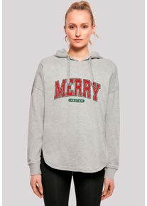 F4NT4STIC Damen Kapuzenpullover "Weihnachten Varsity Retro", grau, casual, Gr. M, Obermaterial: 100% Baumwolle, Pullover, Premium Qualität