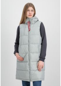 Damen Blouson "Alpha Industries Women - Vests Long Puffer Vest Women", grau, Gr. XS, Alpha Industries, Obermaterial: 100% Polyester, Futter: 100%