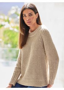 Heine Damen Strickpullover "Pullover", beige, Gr. 40, meliert, unifarben, 75% Polyacryl, 15% Polyamid, 5% Wolle, 5% metallisierte Fasern, Pullover