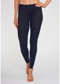 Lavana Damen Strickstrumpfleggings, Gr. 36, blau, Obermaterial: 70% Baumwolle, 28% Polyamid, 2% Elasthan, unifarben, Strumpfhosen, Thermosan, fein