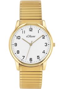 s.Oliver Damen Quarzuhr, gold, Armbanduhren, Armbanduhr, Damenuhr, Herrenuhr, Edelstahlarmband, Flexband, Zugband