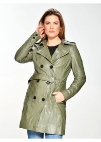 Maze Damen Langjacke "Culima", grün, Gr. XL, Obermaterial: 100% Lammleder / Futter: 100% Polyester, Jacken