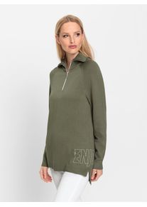 Heine Damen Troyer "Pullover", grün, Gr. 40, unifarben, 90% Viskose, 10% Polyamid, Pullover