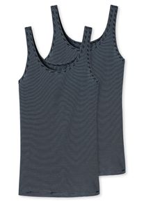 Schiesser Damen Unterhemd ""Modal Essentials"", Gr. 36, blau, Single Jersey, Obermaterial: 80% Modal, 10% Elasthan, 10% Polyester, unifarben, basic,